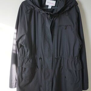 T Tahari by Vince Camuto Black Hooded Rain Jacket Anorak XL Lightweight Utility